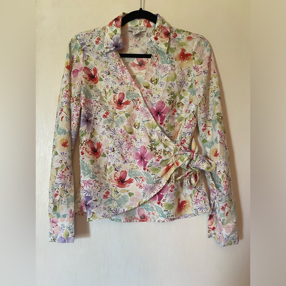 Rachel Zoe floral wrap blouse